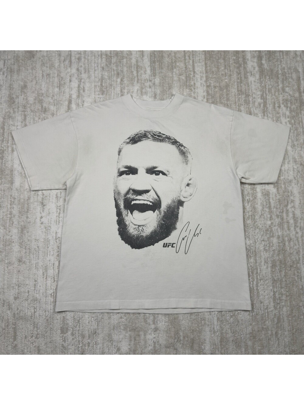 UFC Conor McGregor Graphic T-Shirt Large White MMA Fighter Signature Tee